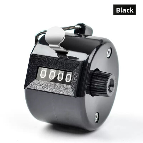 (Black)Contaconteggio manuale clicker numerico 4 cifre per laboratorio e uso ricerca