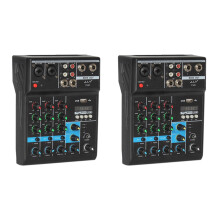 2X Professionelle 4 Kanal Mixer Audio Mixing DJ Konsole mit Reverb Effekt für Haus Karaoke USB Live Stage KTV