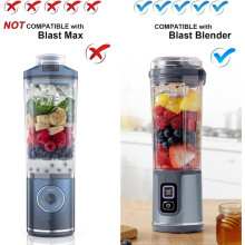 For Blast Portable Blender BC100 BC151 Series 18oz Blending Vessel Cup & Vessel Cap & Sip Lid with Carry Handle A