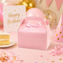 50 Einfarbige Geschenkboxen Aus Papier, 15,2 X 9 X 9 cm, mit Griff, Ideal Als Gastgeschenkbox für Hochzeiten, Geburtstage und Babypartys