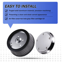 Air Cleaner Outer Cover & 6-Hole & Gray Filter Element Kit for Touring Dyna Wide Glide FXDWG