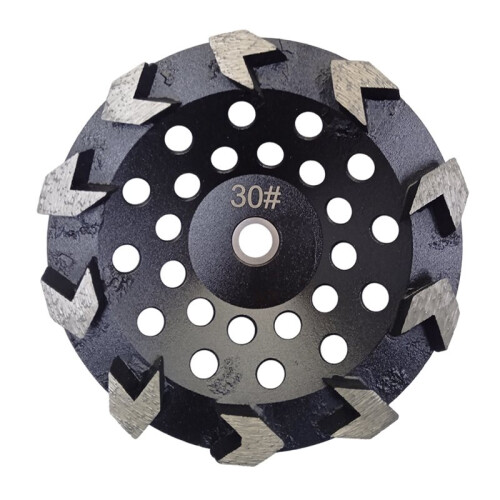 Disco de Desbaste Segmentado Sinterizado de 7 Polegadas, Grão 30, Eixo de 5/8" A 7/8" (22,23/16 mm), para Remoção de Epóxi em Concreto.