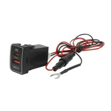 1 Stück TS-02 QC3.0 Typ-C Schnellladebuchse für , Zwei Schnellladeanschlüsse, Kfz-Modifikationsteile