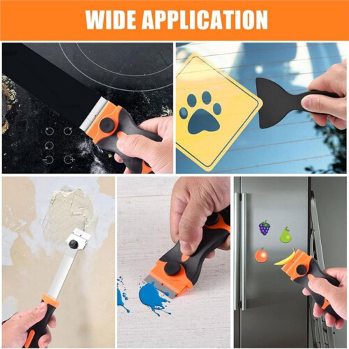 Blade Scraper, Includes Metal & Plastic Blades,Premium  Scraper Tool for Glass, Window, Cooktop Cleaning 2