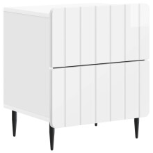 vidaXL Bedside Cabinet High Gloss White 43 x 34.5 x 49.5 cm