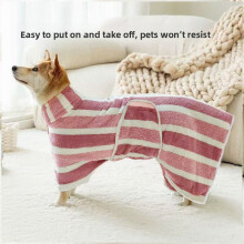 (Pink, XS) Toweling Bathrobe Pet With Fastabsorb Coral Material For Grooming Pet Fashion