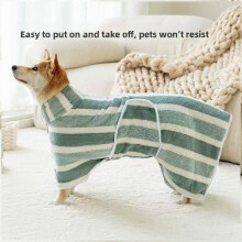 (Green, XS) Toweling Bathrobe Pet With Fastabsorb Coral Material For Grooming Pet Fashion