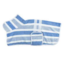 (Blue, L) Toweling Bathrobe Pet With Fastabsorb Coral Material For Grooming Pet Fashion