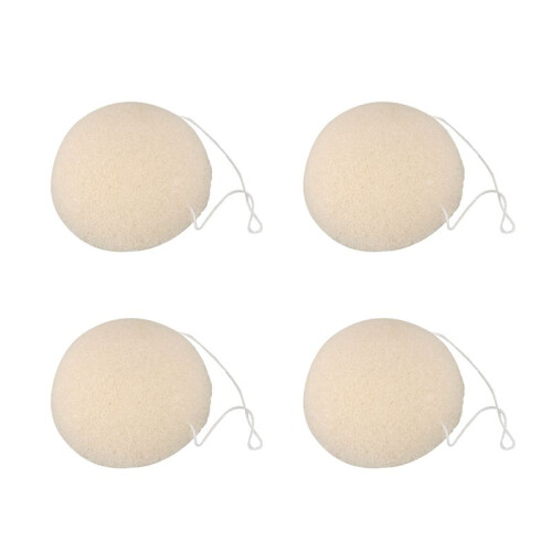 4X Face Natural Konjac Cleaning Sponge - White 1