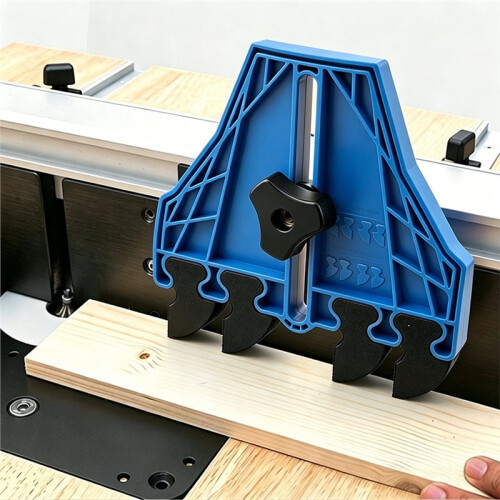 Conjunto de 2 Grampos de Segurança para Guia de Corte em Madeira, Compatíveis com Ranhuras em T de 3/8 e 3/4 Polegadas para Serras de Mesa, Tupias e 2