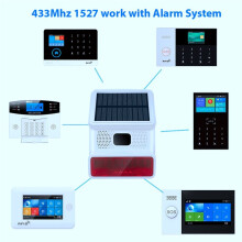 433MHZ Wireless Solar SIren Sound Light Alarm Outdoor Alarm Horn with Remote for PGST GSM Home Security Alarm System