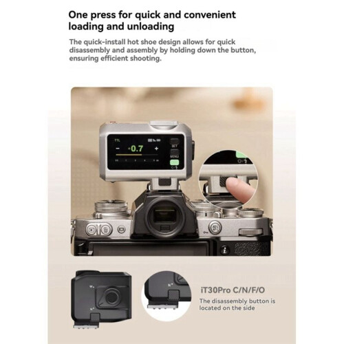 IT30Pro C Camera Flash 2.8inch Touchscreen Pocket Flash TTL Auto-Exposure 2.4G Wireless Camera Flash IT30Pro C