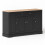 (Black, MDF) Sideboard 138cm Cabinet Drawer Shelf Modern 8