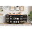 (Black, MDF) Sideboard 138cm Cabinet Drawer Shelf Modern 12