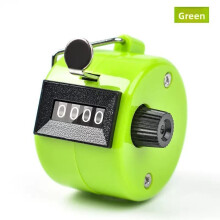 (Green)4 Digit Number Clicker Hand Held Tally Counter For Laboratory And Research Use