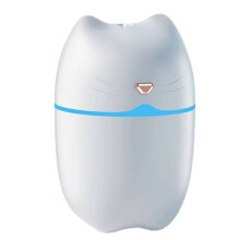 (White)Humidificador en aerosol de agua USB Kawaii Cat adecuado para escritorio de automóvil con funcionamiento silencioso
