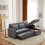 (Grey, Fabric) Grey L-Shaped Sofa Bed with Storage 2