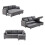(Grey, Fabric) Grey L-Shaped Sofa Bed with Storage 3