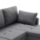 (Grey, Fabric) Grey L-Shaped Sofa Bed with Storage 6