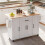 Mobile Kitchen Island on Wheels, 129x46x91cm 10