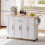 Mobile Kitchen Island on Wheels, 129x46x91cm 11