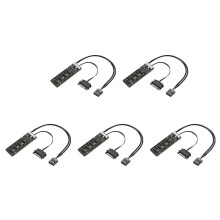 5X 9Pin USB Header Splitter with Power Cable, Internal USB Hub Extension USB 2.0 Splitter Connector for Motherboard