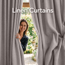 (90W x 90D-Curtain Pair, Mocha) 260GSM Linen Curtains Blackout Thermal Insulated Drapes | 100% Light Blocking & Ready Made