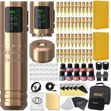 Ambition C1 Komplettset Drahtlose Tätowiermaschine - Rotations-Tätowiermaschine, 7 einstellbare Hub, Doppelbatterie 1900Mah[TT50]