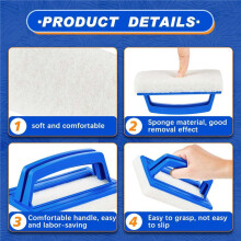 4 Pack Hand-Held Pool Scrub Brush,Scrubbing Scouring Sponge Pad for Cleaning Scrubber, Kitchen,Bathroom Tub, Shower Tile