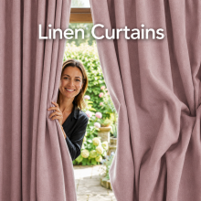 (66W x 72D-Curtain Pair, Blush Pink) 260GSM Linen Curtains Blackout Thermal Insulated Drapes | 100% Light Blocking & Ready Made