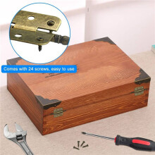 8 STÜCK Scharniere Bronze Retro 6 Löcher Scharniere Hardware mit 24 STÜCKE Schrauben für Holz Schmuck Kästchen Schrank