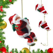 2X Happy New Christmas Decorations Santa Claus Automatic Climbing Rope for Home Indoor Shop Xmas Gift Wall Window