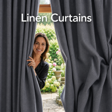 (66W x 72D-Curtain Pair, Charcoal) 260GSM Linen Curtains Blackout Thermal Insulated Drapes | 100% Light Blocking & Ready Made