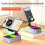 2X 3-I-1 Mobiltelefonhållare, Audio Power Bank,  Call Speaker, Multi-Function Folable Rotating Desktop, Grå 2