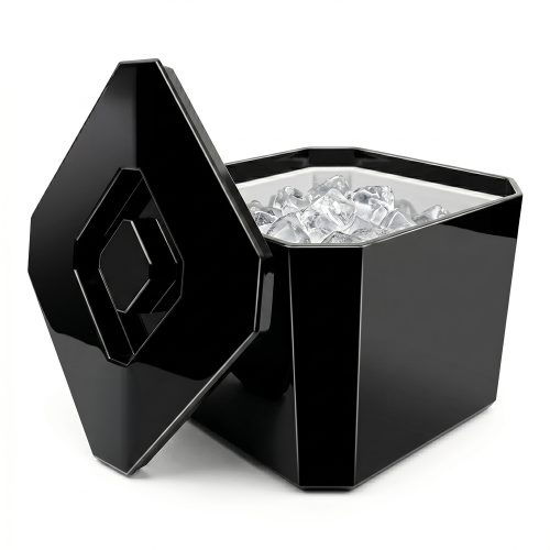 Octagonal Ice Bucket 8 Pint, Black