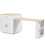 (White, MDF) Expandable Kitchen Island 133-202cm 2Drawers 8