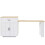 (White, MDF) Expandable Kitchen Island 133-202cm 2Drawers 11