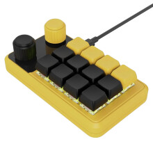 Portable Gaming Macros Pad with 12Keys and Two Bluetooth-compatible Connectivitys Yellow