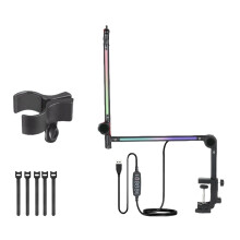 Microphone Boom Arm Multi Directional Adjustable Mic Stand with Light YZ 38S spring clamp