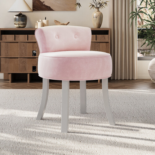 Living And Home Velvet Soft Seat Low Back Vanity Stool Dressing Table Chair 1