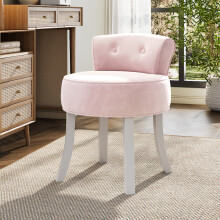 Velvet Soft Seat Low Back Vanity Stool Dressing Table Chair