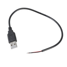USB to Open End Pigtail Cord 5V 3A for USB Equipments LED Light Router Repair 30cm