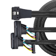 NVME PCIe SSDs Cable SFF 8654 8I to 2x SFF 8639 Adapter for Motherboards 1m