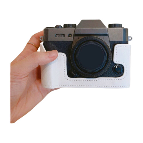 Elegant Half Camera Case PU Leather Protector for XT30 XT20 XT10 Scratch Proof White