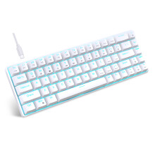 V800 68 Key Gaming Keyboard Double Shot Clicky Switches Two Color Injections Blue light