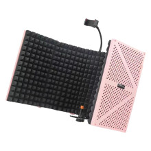Microphone Windscreen Sound Absorbing Shield for Studios and Video Conferences  pink