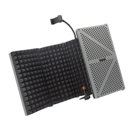 Microphone Windshield Windscreen for Podcasts Music Recording Easy to Store Grey