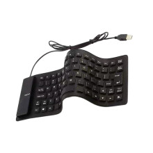 USB Wireds Silicone Keyboards, 85Keys Foldable Flexible Keyboards Gaming Keyboards Black