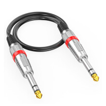 PVC 6.35mm Stereo Cable Male to Male Cord Wire for Live Performances KTV 30cm Red