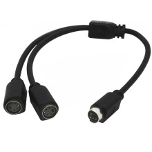 S-Video 4 Pin Mini DIN Y Splitter Connectors Cable S-Video 1 Male to 2 Female